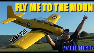 GIANT 2000mm Carbon-Z T-28 Trojan yellow scheme 6S RC plane BNF Maiden flight