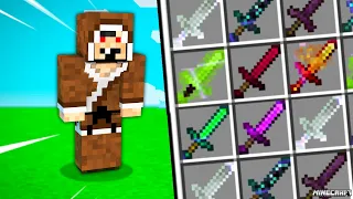 MINECRAFT ALE DODALIŚMY WSZYSTKIE NOWE MIECZE DO SOLO CAVE WARS