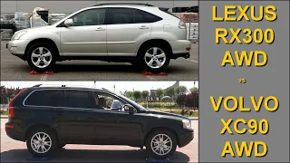 Lexus RX 300 AWD vs Volvo XC90 AWD  -  4x4 tests on rollers