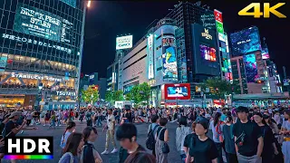 Japan 1hr night walk in Shibuya, Tokyo • 4K HDR