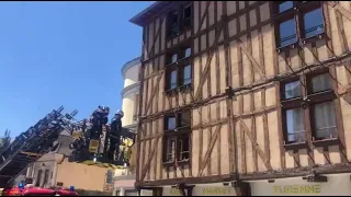 Incendie rue Turenne à Troyes: les pompiers sécurisent les lieux