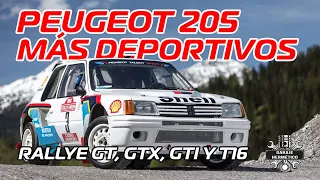 Historia PEUGEOT 205 más deportivos: Rallye GT, GTX, GTi y T16