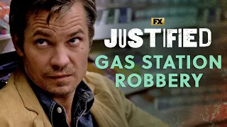 Raylan Gets Caught Up In A Gas Station Robbery - Scene | Justified | FX