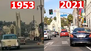 Let's take a look at Hollywood Blvd 1953 vs Hollywood Blvd 2021 a drive Back To The Future.