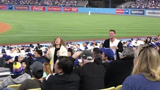 Dodger stadium fan destroying  beach Balls