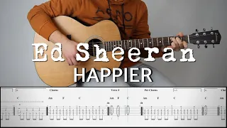 ED SHEERAN - HAPPIER | Guitar Cover Tutorial (FREE TAB)