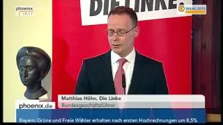 LTW Bayern: Matthias Höhn (Die Linke) zur ersten Hochrechnung am 15.09.2013