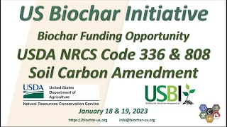 USBI NRCS Code 336 808 Day 1 Session 1 of 5 - Introduction to biochar & event outline. #biochar