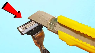 Don't throw away your old Gillette razor blades. Sharpening blades. DIY.