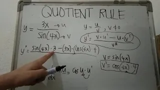 How to get the derivative using QUOTIENT RULE that involves trigonometric function| Jeff Aguilar