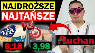 NAJTAŃSZE vs. NAJDROŻSZE JEDZENIE Z AUCHAN - CZY WARTO WYBIERAĆ DROGIE?!