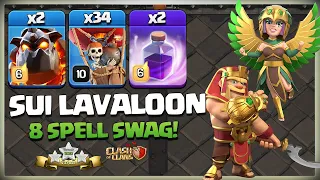 8 Spell Swag! BEST Th15 Sui LaLo Attack Strategy | Learn How to Lalo in TH15 | Clash of Clans coc