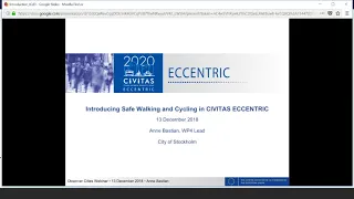 CIVITAS ECCENTRIC webinar on safe walking and cycling
