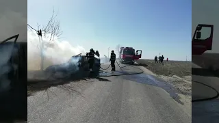 Accident Sfintesti,  Teleorman! Doi morți, mașina în flăcări!