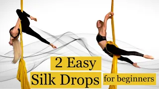 2 EASY SILK DROPS FOR BEGINNERS - Aerial Silks Lessons - Aerial Hammock