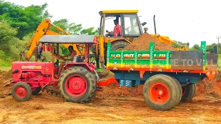 Mahindra tractor vs jcb mud work | mahindra tractor | jcb |tractor video | come to village |