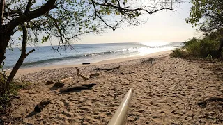 Sunset BACKWASH Shore Break Fun (BLOODMOON TIDE) | NICARAGUA RAW SURF POV