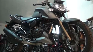 NEW BS IV TVS APACHE RTR 200 4V WITH AHO COLOR MATTE GRAY,WALK AROUND VIDEO