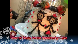 Strawberry Moist Cake - (With English Subtitle)