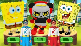 Tag with Ryan Combo Panda Run vs Spongebob: Sponge on the Run - All Costumes Unlocked All Characters
