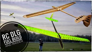 RC DLG GLIDER Full build and maiden flight. RC airplane building DIY Balsa construction