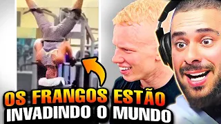 Reagindo aos frangos na academia! - Leo Stronda feat. Marrom (Albino)