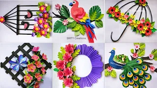 6 best wallhanging craft ideas|paper flower wallhanging|| Bird, umbrella, flower wallhanging