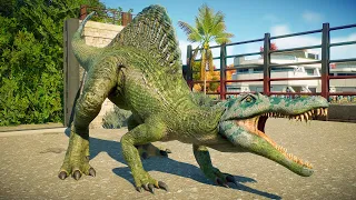 SPINOSAURUS vs LARGE & MEDIUM CARNIVORE BATTLE - Jurassic World Evolution 2