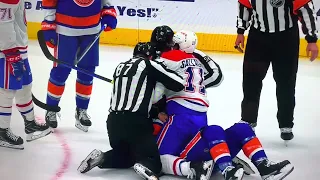 Brendan Gallagher with a dangerous hit knee on knee on Hudson Fasching
