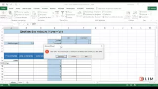 Excel - 3 Avancé - Cours Validation de données