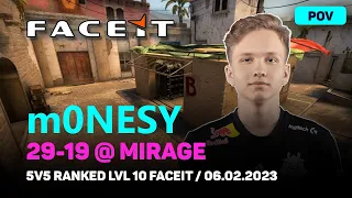 CSGO POV G2 m0NESY (29-19) (MIRAGE) @ FACEIT 5V5 RANKED LVL 10 / Feb 6, 2023