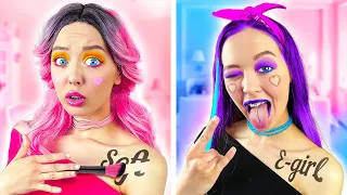 E-Girl vs Soft Girl | How to Be Popular in School || GOOD vs BAD GIRL– Funny Moments by La La Life