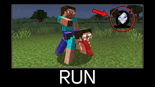 Minecraft wait what meme part 314 (Scary Steve and Laurel Nicos NextBot)