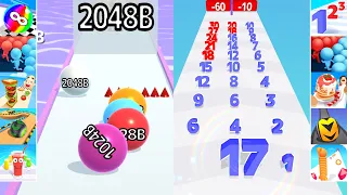 ✅ Satisfying Android,iOS Gameplay - Ball Run 2048 Infinity vs Number Master - New Update