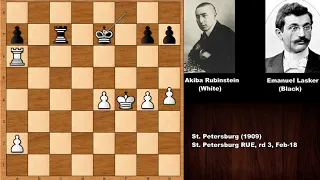 The First Meeting: Akiba Rubinstein vs Emanuel Lasker - St Petersburg (1909)