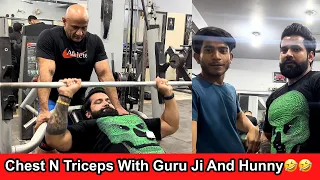 Chest And Triceps Workout With Guru ji || Easy Muscle Gain Technique || Joint Pain Solution😎