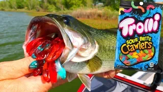 Gummy Worm Fishing Challenge | Ace Videos