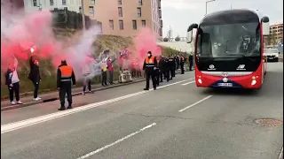 Départ de l’hôtel du bus du losc