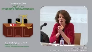 Colloque "Soft Law et Droits fondamentaux" - Intervention Mme Isabelle HACHEZ