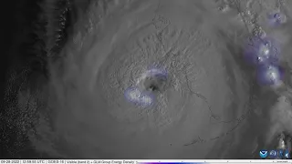 Satellite video shows lightning in Hurricane Ian eyewall as it approaches Florida