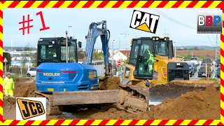 Caterpillar D6K2 & JCB 86C-1 Parkplatzbau, Waiblingen, 03.11.2022. #1