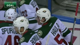 Erik Haula nets a rebound past Allen