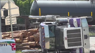 71-year-old log truck driver survives collision with train