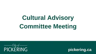 Cultural Advisory Committee Meeting