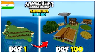 I Survived 100 Days On A SURVIVAL ISLAND In Minecraft Pocket Edition! (Hindi) | Minecraft 100 days