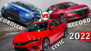 2022 honda civic vs Toyota corolla vs Honda Accord 🤔 mazda 3