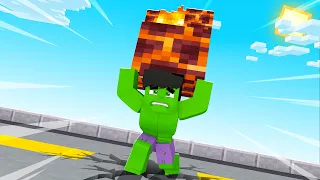 Playing MINECRAFT But With SUPER STRENGTH! (Became The HULK)