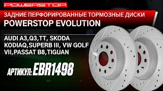 Задние перфорированные тормозные диски POWERSTOP Evolution с насечками Артикул: EBR1498