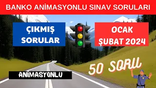 ANİMASYONLU SORU SİZLERLE/ 2023 ARALIK 2024 OCAK EHLİYET SINAV SORULARI/ EHLİYET SINAV SORULARI 2023