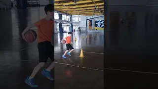 Practicing dribbling skills Xavier basketball Academy🏀💯